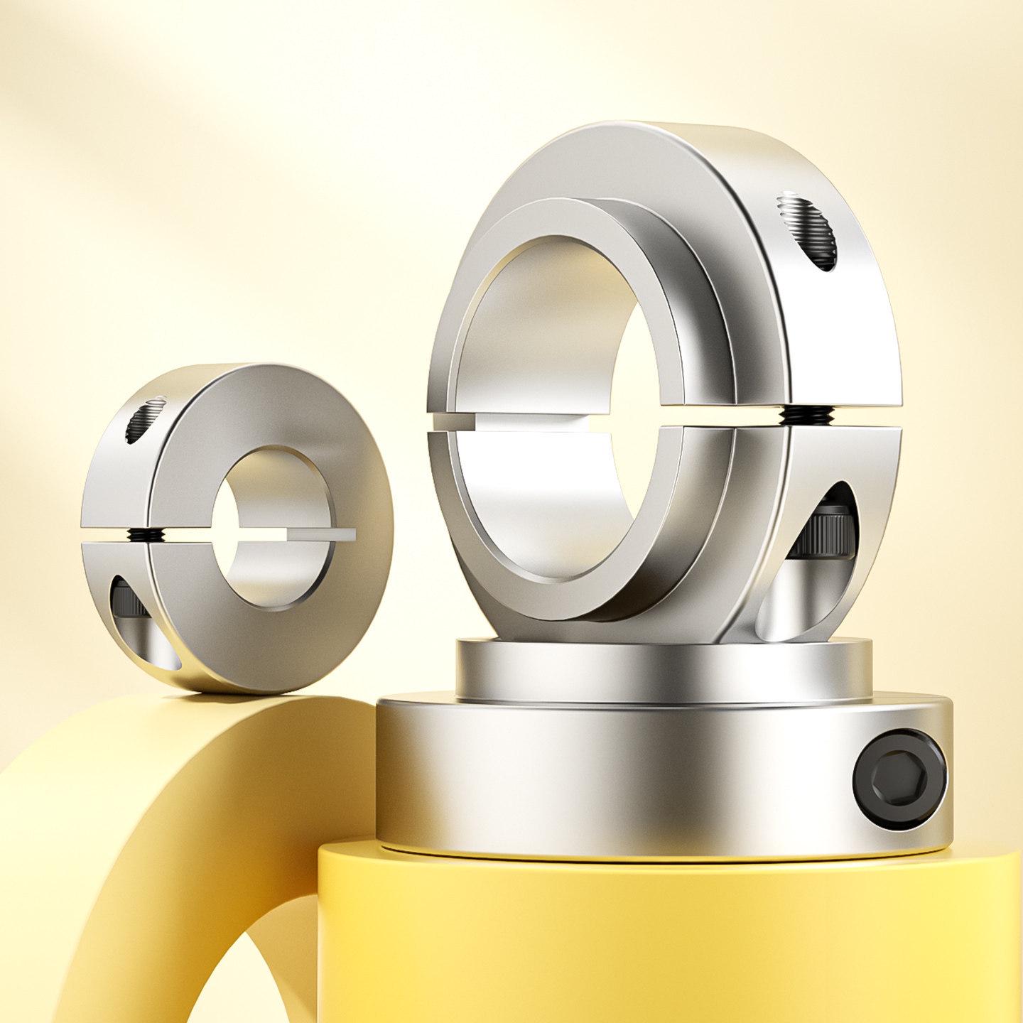 Open-Type Aluminum Retaining Ring for Long Flange Shaft Positioning SCSNAW Long Flange Type Φ6*20*9*12 (M3)