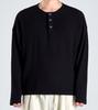 Beoteunseoul Ecocosy Henley Neck Knit T-Shirt (Black)