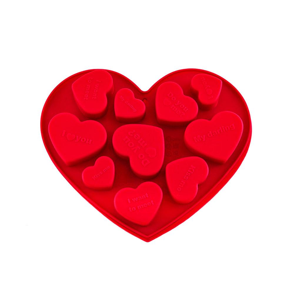 Siliconen World Silicone Chocolate Mold English Heart-shaped Cookie Fondant Cake Decorating Tools DIY Baking Molds Baking Pan