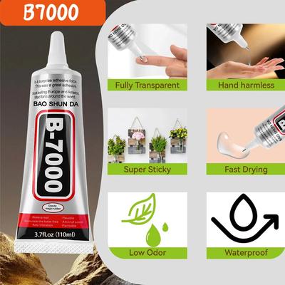 B7000/E8000 Adhesive (15/110g) for Mobile Phones, Jewelry, Metal, Plastic, Toys, and Shoes – Waterproof and Transparent