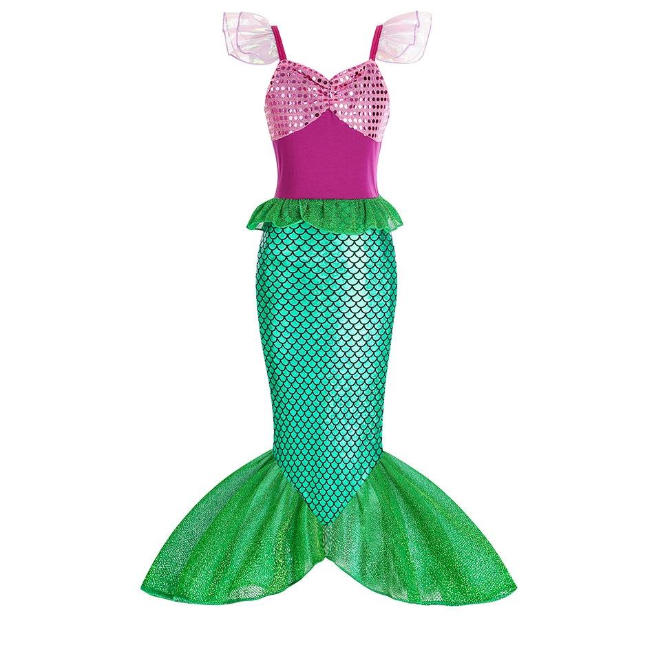 Girl's Little Mermaid Ariel Princess Dress Cosplay Costume For Children Beautiful Mermaid Skirt For Girls' Parties And Performances
