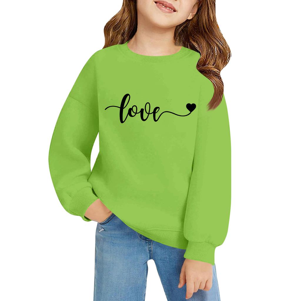 Kinder Langarm Lockerer Pullover Buchstabenaufdruck Rundhals Sweatshirt