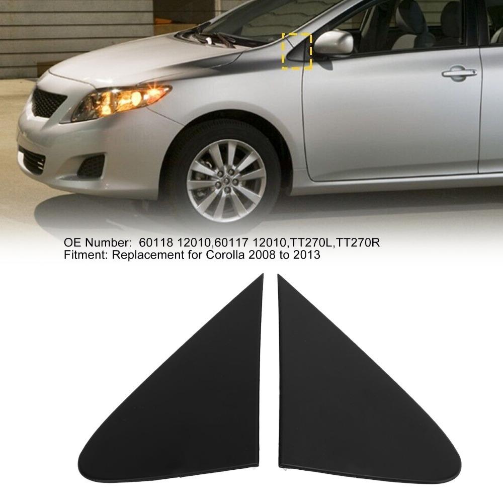 2PCS Black Fender Corner Cover Side Mirror Trim for Corolla 2008-2013 Body Panel Repair