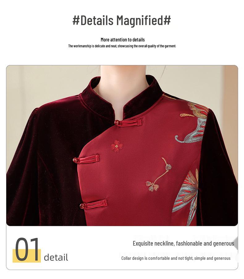 2025 Spring New High-End Chinese Style Frog Button Tang Suit for Women