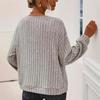 European and American Women's Solid Color V-Neck Button Cardigan Coat, Loose Fit, Long Sleeve, 2025 Spring/Autumn/Winter Collection.