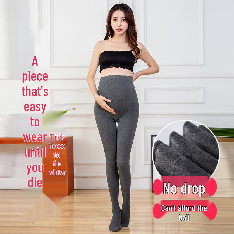 Maternity Fleece Leggings: Cotton Stripe, Supportive Tights for Spring/Autumn