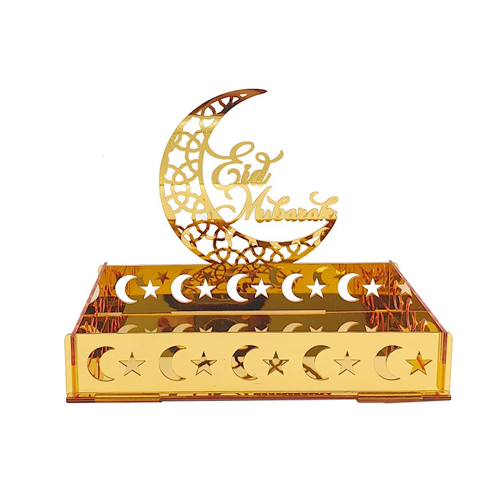 Eid Mubarak Dessert Tray Ramadan Moon Star Plate Tray Islamic Muslim Festival