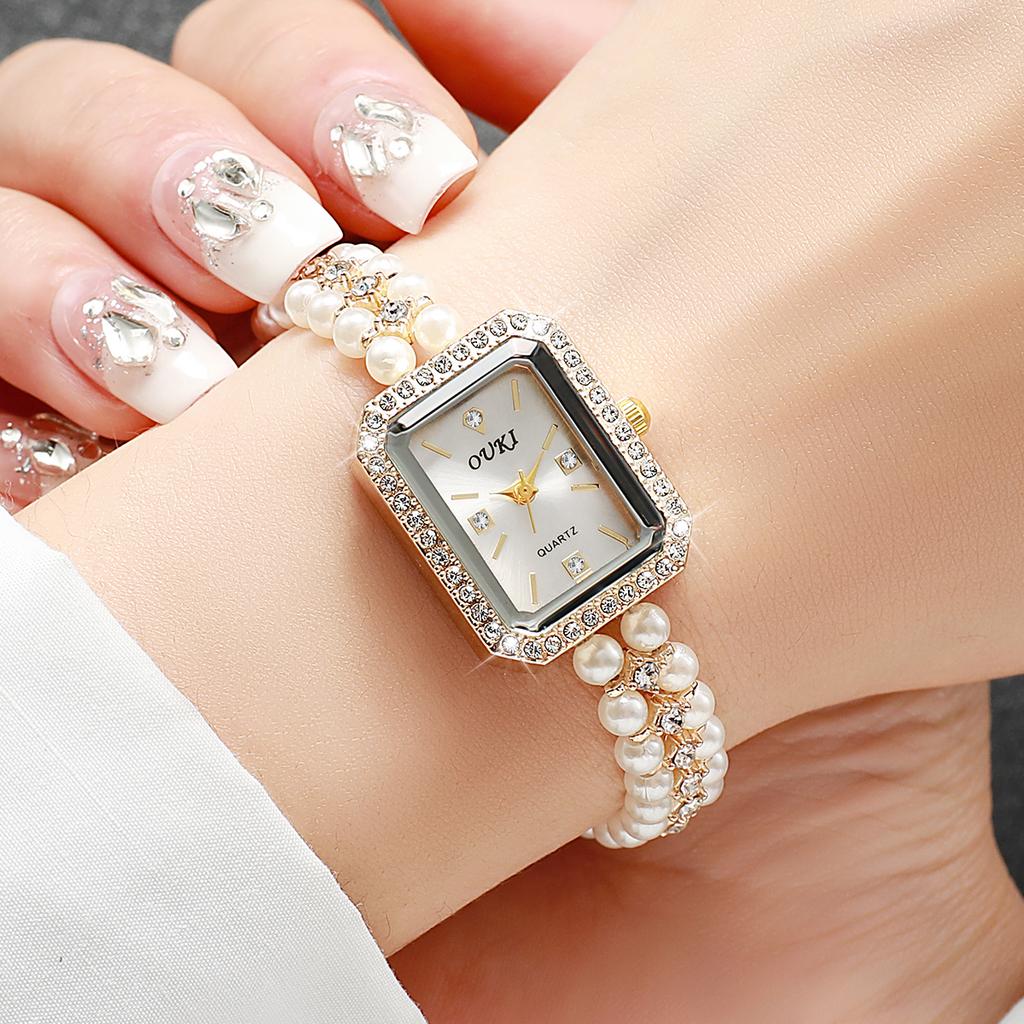 1PCs/2PCs set Fashion Women's Simple Light Luxury Small Dial Exquisite Niche High Beauty Quartz Bracelet Watch(Box Not Included)