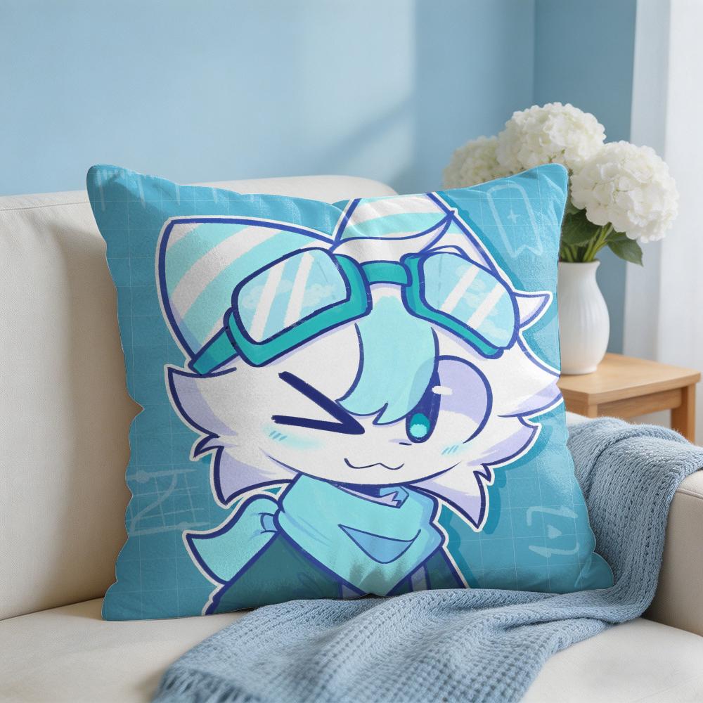 BBoykisser Silly Cat Cute Cushion Cover Square Pillow Bedroom Sofa Leisure Comfort Living Room Home Decoration X
