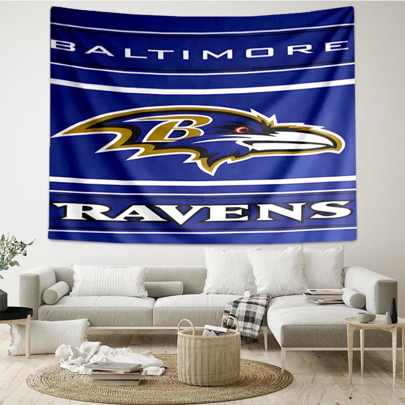 football Ravens Logo Quick-Dry Tapestry Hanging for Bedroom,Livingroom, Playroom,Decor Art Room Wall Tapestry Holiday and Birthday Gifts