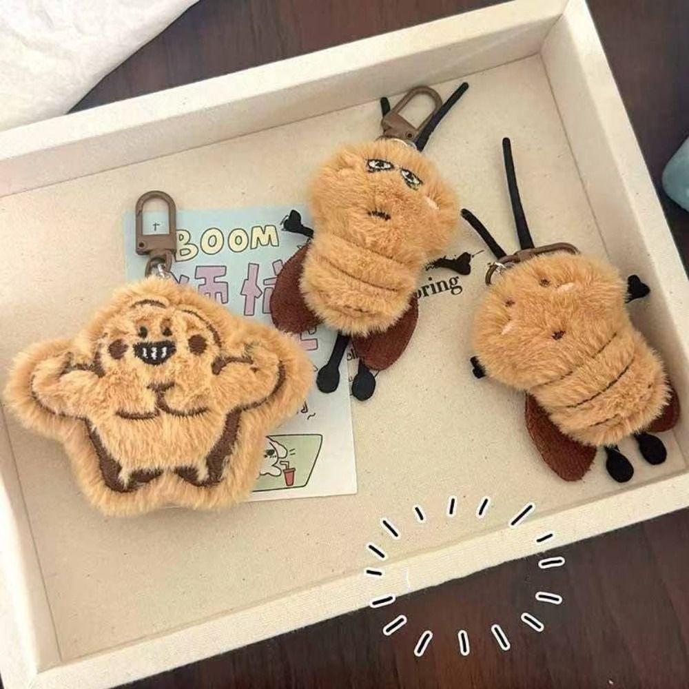 Bag Charm Cockroach Plush Keychain Stuffed Animal Plush Insect Toy Key Decoration