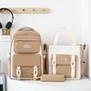 School bag large capacity lightweight junior high school student school bag women's new high value three-piece set backpack contrasting color