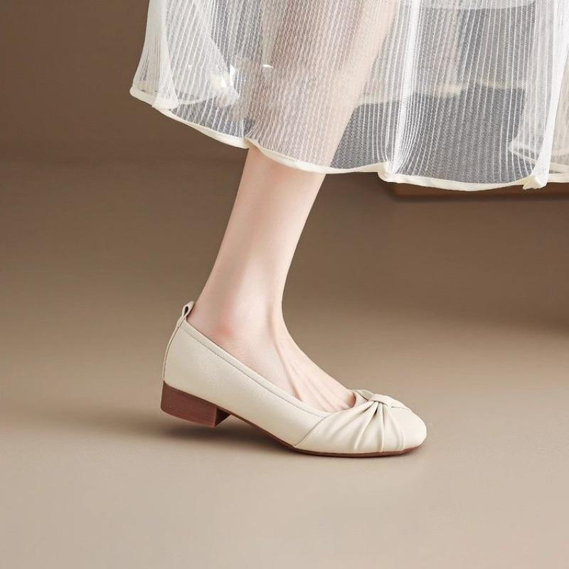 Hot Selling 2025 Flats Women's Shoe Spring New Sle Flat Bottom Mary Jane Gentle Evening Bean Bean Shoe Korean Sle Casual Fashion