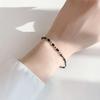 Black Glass Stone Bead Bracelet PJBB0285
