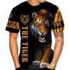 Summer New O-neck Short Sleeved Streetwear T-shirt, Hip-hop Fashion Men's T-shirt, Animal 3D Printed Tiger T-shirt