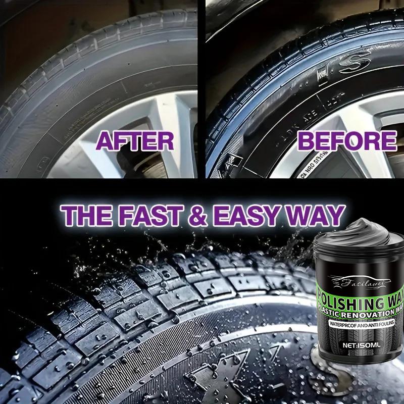 NEW Tire Shine & Protection Cream - Long-Lasting Gloss Enhancer for Cars, Fit, Brightens Dark Tires, Durable Shine for Tires and