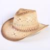 Popular European and American Classic Hollow Western Cowboy Hat Men's and Women's Fashion Vacation Breathable Sunshade Straw Hat