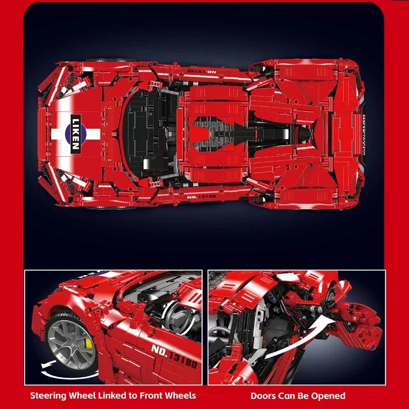 Mould King 13190 Technical Car Toys The APP& RC Red Lyken Sport Racing Car Building Block Assembly Brick Set Kids Christmas Gift
