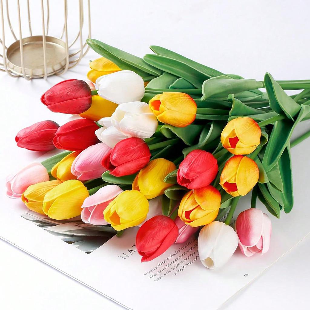 5/10PCS Tulips Artificial Flowers Real Touch Flowers Tulip Bouquet Decor Fake Tulips Flower for Home Wedding Decorations