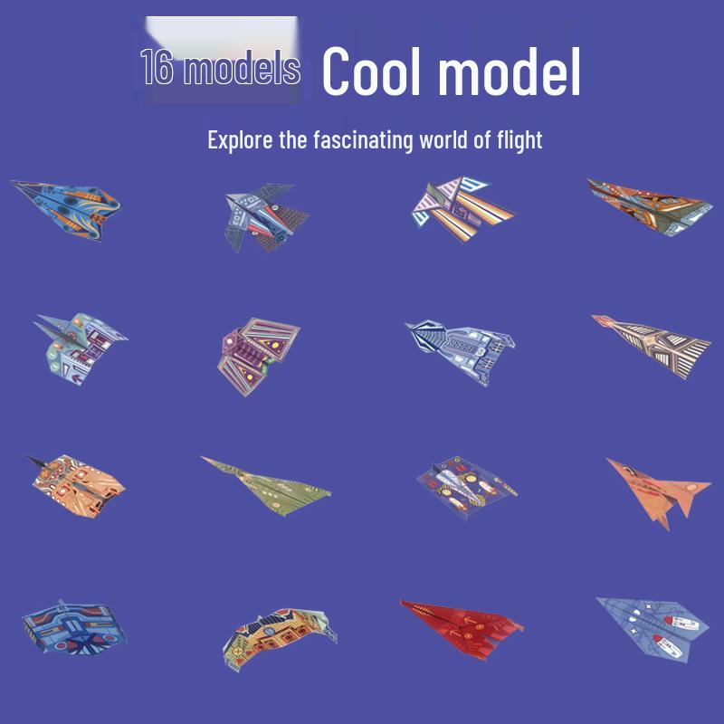 Beginner's 3D Paper Airplane Origami Kit: Creative and Colorful DIY Toy for Kids