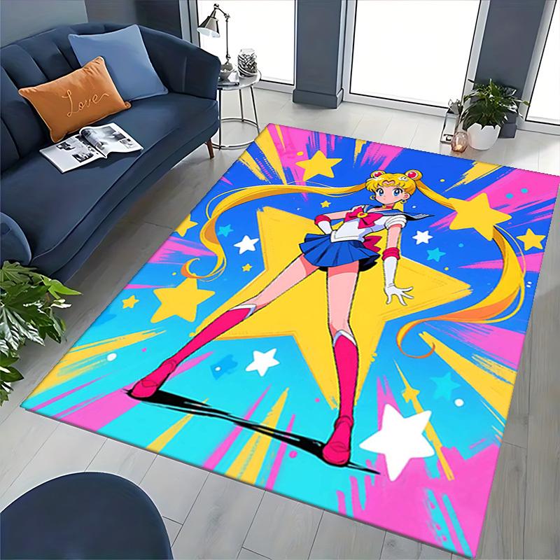 1pc Sailor Moon Anime Cartoon Design Office Chair Mat Non-Slip Carpet for Home Decor, Suitable for Office, Living Room, Bedroom, Game Room - Perfect G
