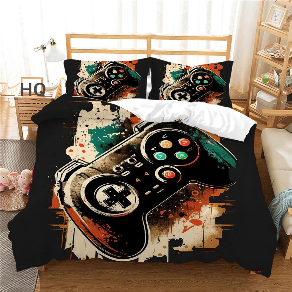 3D Player Bedding Game Handle Quilt Cover 2 or 3 Double Bed Single Bed Full-size Game Machine Printed Bedding Home Decoration