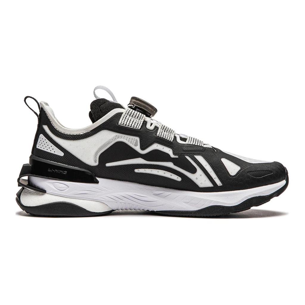 Li Ning Kinder Flowing Fire Bequeme Einfache Rutschfeste Verschleißfeste Low-Top Freizeitschuhe Kinder Freizeitschuhe Schwarz Weiß YKCU040-1