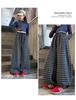 Girls' Plaid Wide-Leg Pants 2025: New Children's Loose Spring & Autumn Casual Straight-Leg Trousers for Big Kids