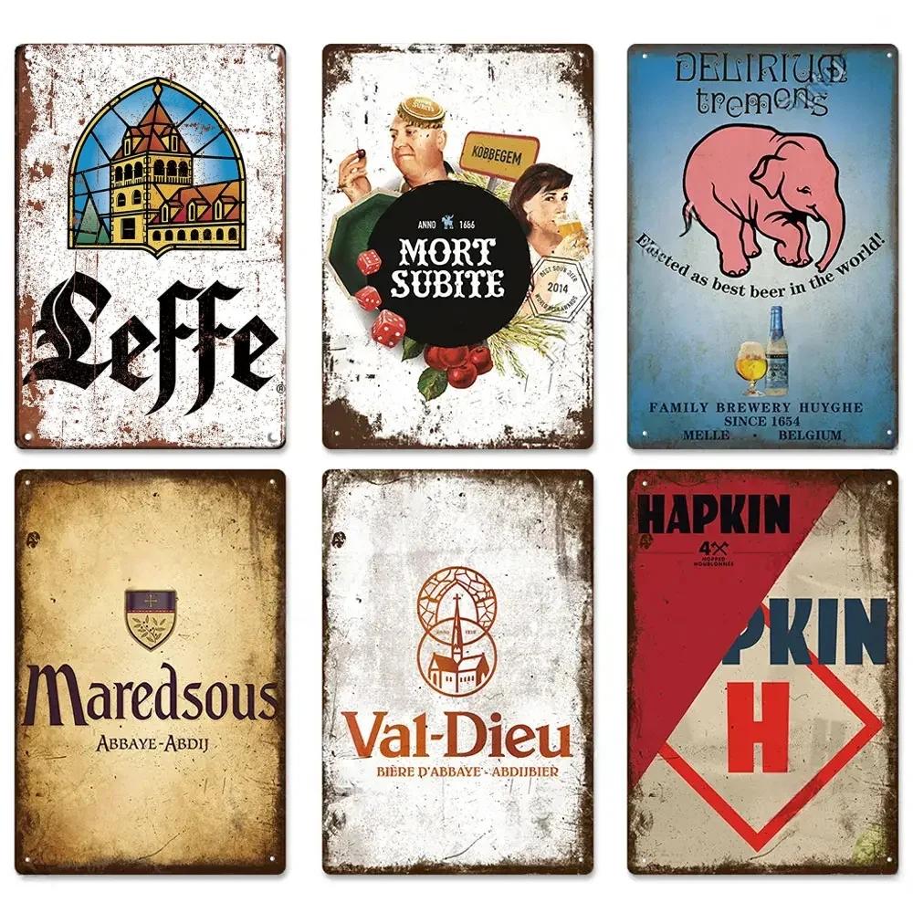 Retro Belgium Beer Brand Poster Vintage Sign Metal Sign Decorative Plaque for Room Bar Pub Man Cave Club Wall Decoration