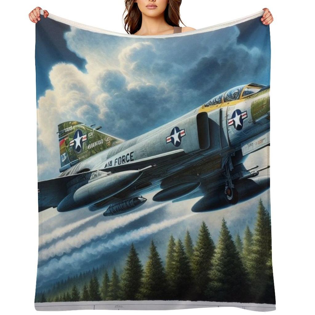 F-4 Phantom Throw Blanket Shaggy Plush Blankets For Bed Comforter Blankets