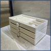 Three-drawer large capacity velvet earrings bracelet ring jewelry organizer dust oxidation jewelry box desktop models