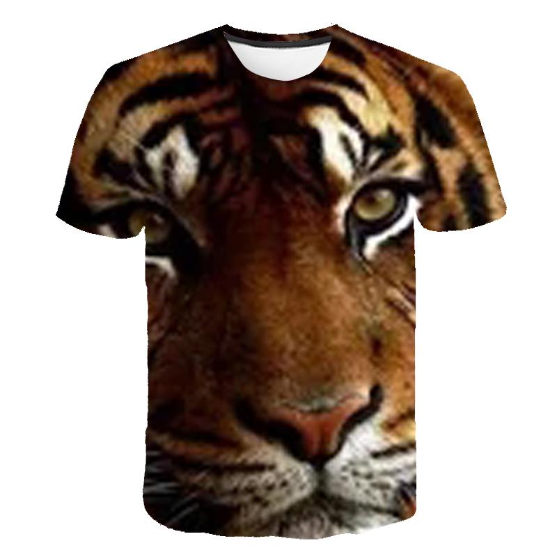 Tiger Graphic T Shirt Men New Summer Casual Fashion O-Neck Print T-shirt Tops Hipster Animal Pattern Short Sleeve T-shirts