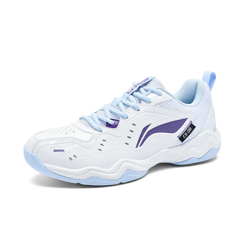 Li Ning Textile, Synthetic Leather Cushioning Slip Resistant Abrasion Resistant Low Top Badminton Shoes Unisex AYTU023-7