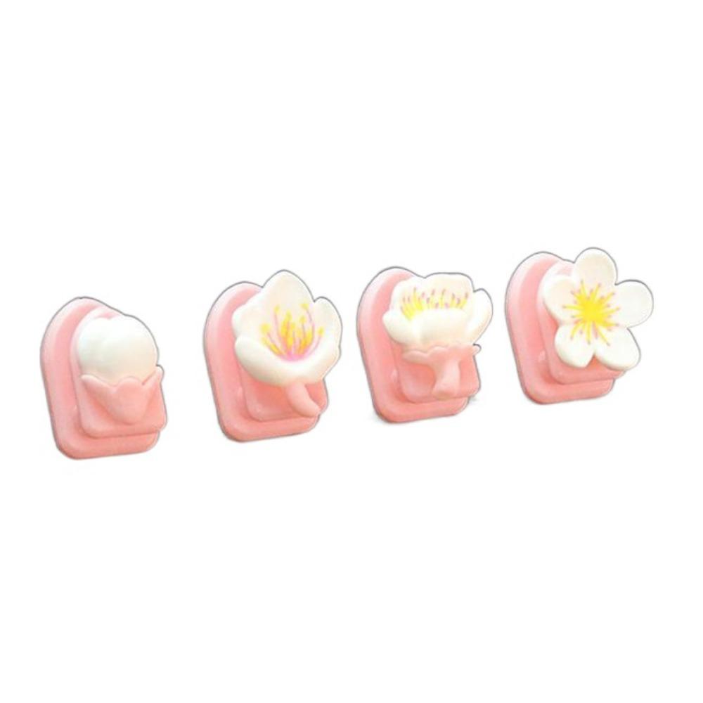 Peach Blossom Flower Car Small Hook Paste Style Car Hanging Hook Cartoon Car Hooks  Women Girl