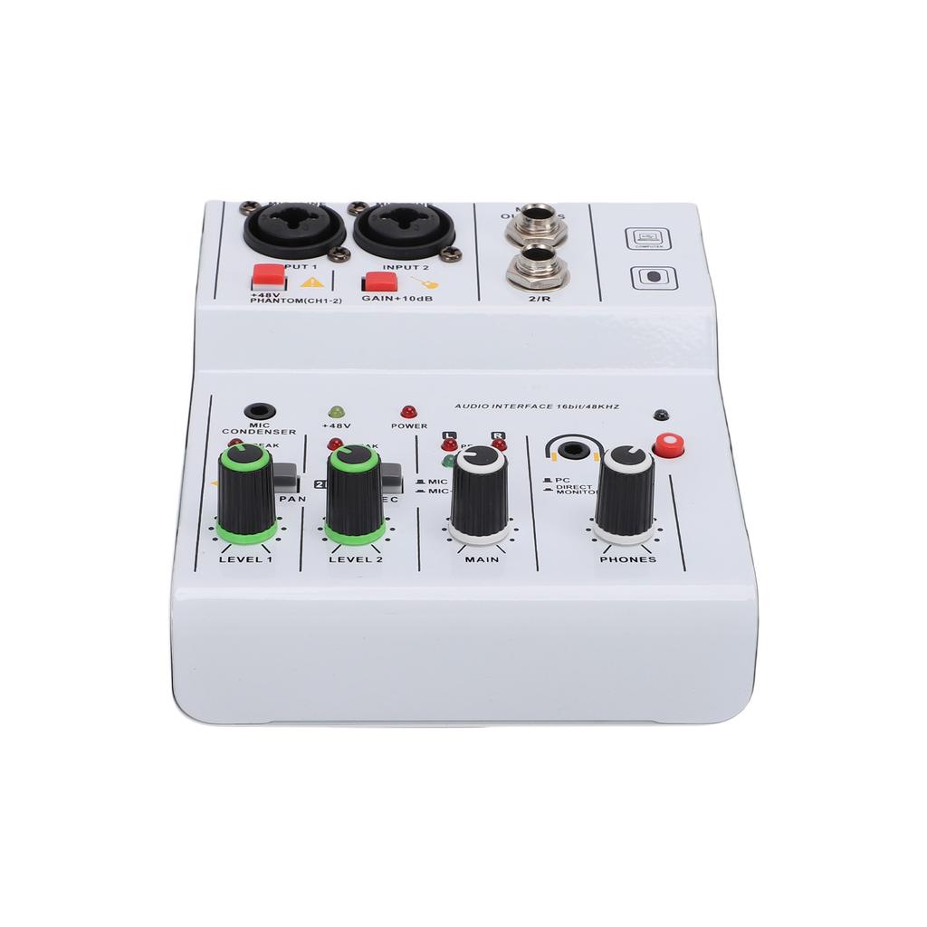 2 Channel Sound Mixer DJ Controller with Multiple Inputs   Power MP3   Output Independent Control Knobs Metal   for Recording Stage Perfor