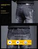 Men's Trendy Ripped Slim Fit Nine-Point Skinny Jeans - Elastic, Breathable, Casual Summer Wear