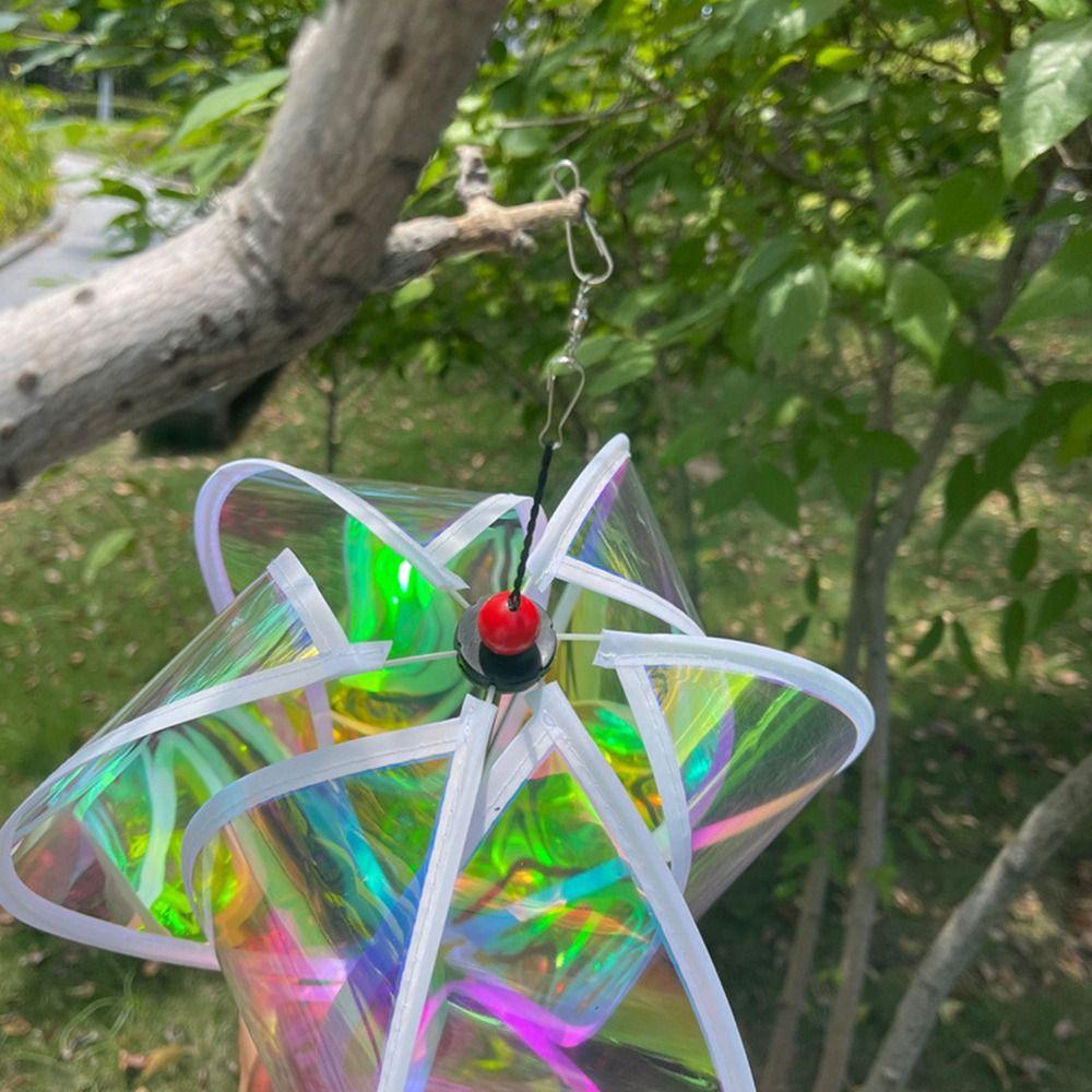 Giant Size Hot Air Balloon Rainbow Colors Plastic Material Wind Spinner Striped Tie Dye Transparent Film Hanging Wind Twister