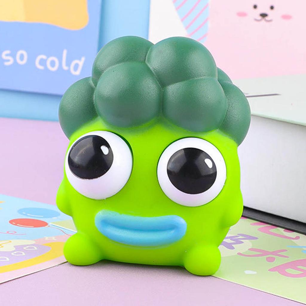 Lustiges Augapfel-Platzen Quetschspielzeug Squishy Hässliche Brokkoli Fidget Spielzeug Kinder Stressabbau Antistress Niedliches Gemüse Sensorischer Ball