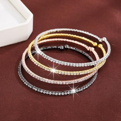 Fashion Trend Simple and Light Luxury Inlaid Zircon Everyday Joker Casual Style Bracelet
