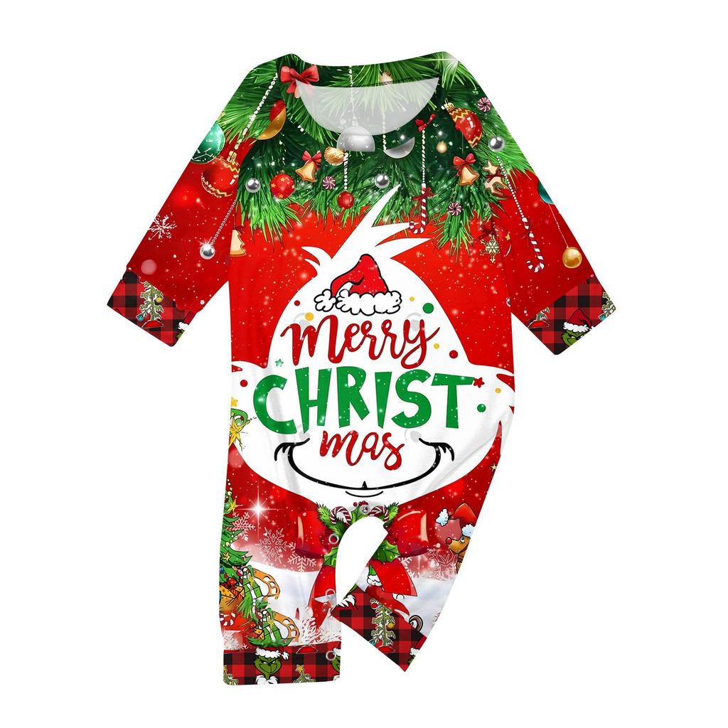 Christmas Prints Family Matching Long Sleeve Tops+Pants Set Family Matching Sets