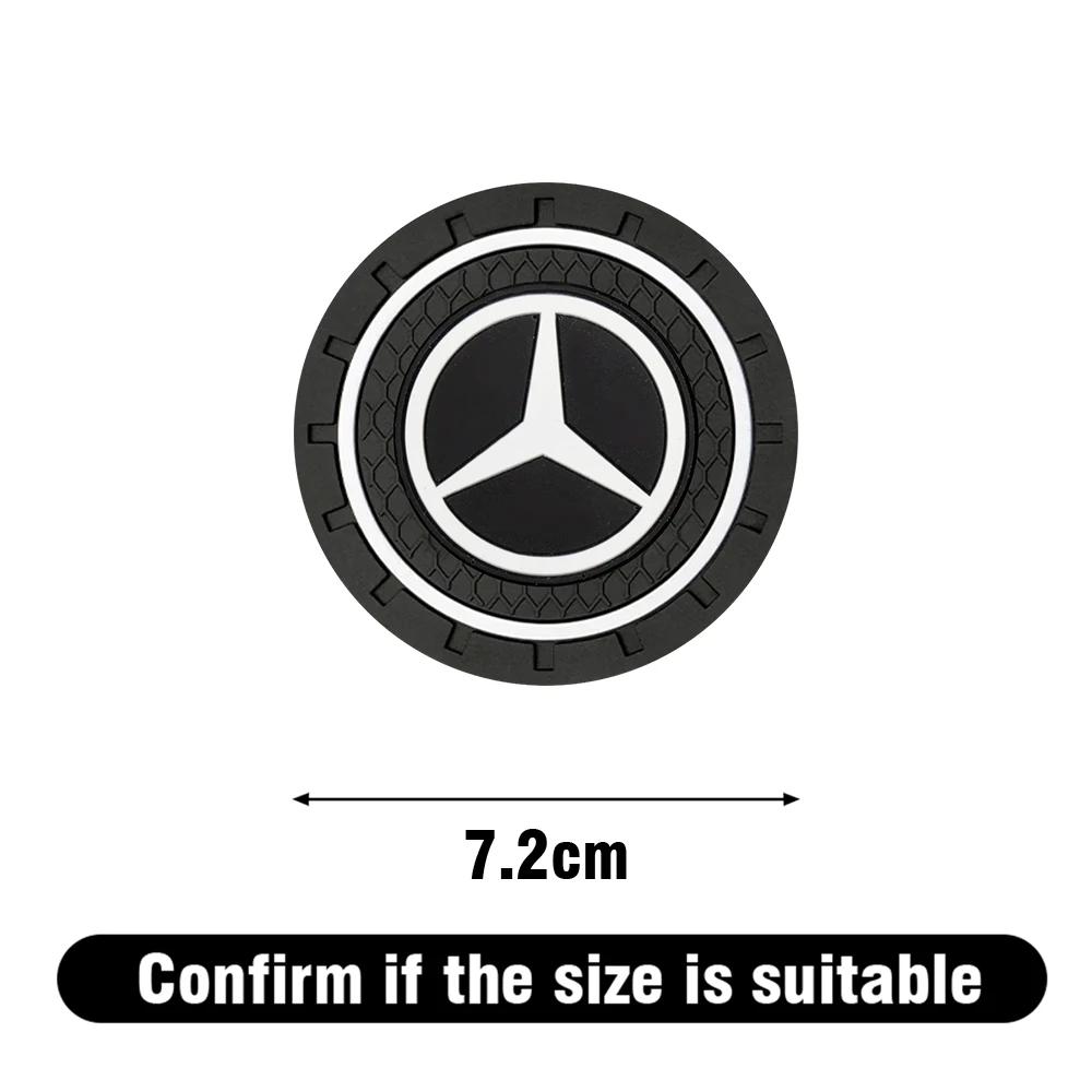 BUP1 Car Sticker Car Water Cup Pad Car Coaster Anti-Slip Drink Holder Mat For Mercedes Benz AMG W177 W176 X166 X167 C257 C218 X253 C1