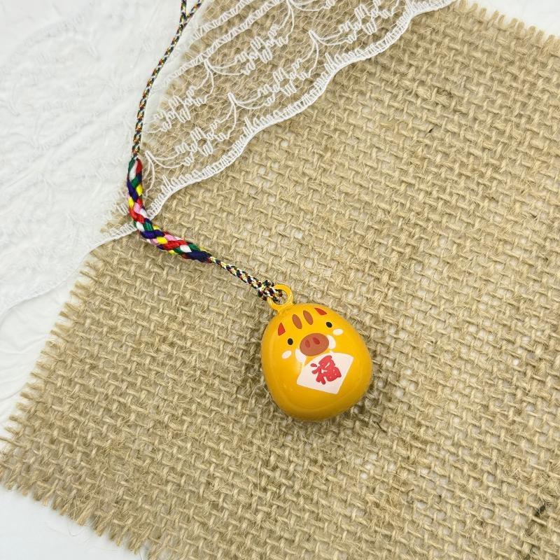 Japanese Brass Zodiac Omamori Bell Mizuoto Wind Chime Pendant For Bag Phone Purse
