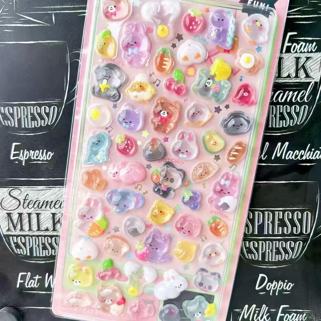 3D Cartoon Animal Epoxy Stickers for Kids and Girls Reward