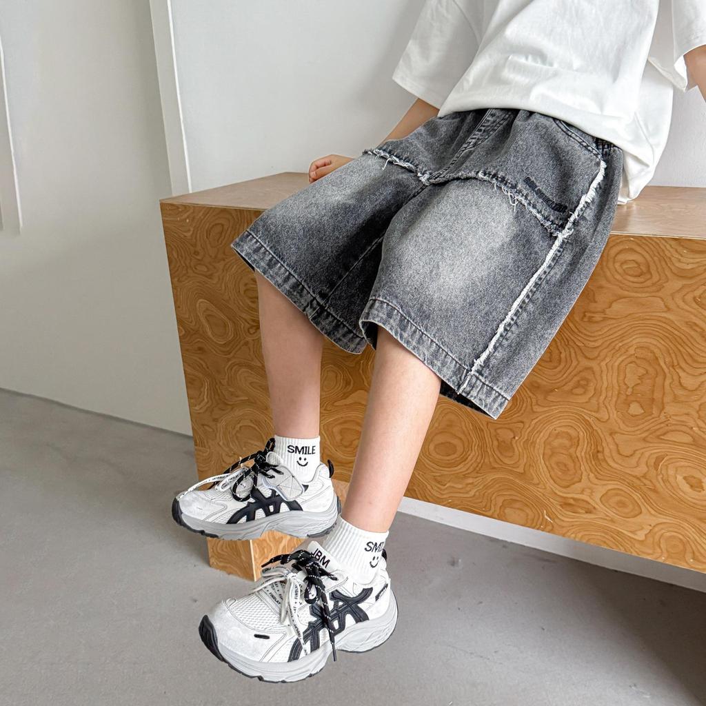 Boys' Summer Denim Shorts - Stylish, Trendy Mid-Length Capris for Big Kids