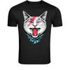 Rock Star Cat Lightning T-Shirt - Punk Rock Cat Graphic Tee