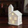 LED Porcelain Lamp Ornament Button Batteries House-shaped Night Lamp  House Decoration