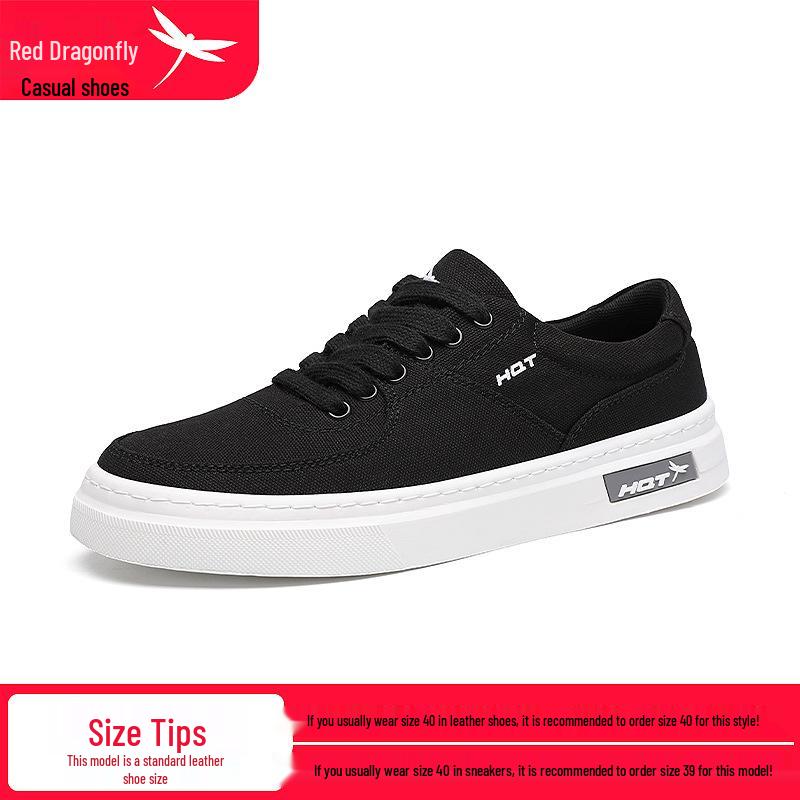 Red Dragonfly Men s Autumn Canvas Sneakers - Breathable, Soft Sole, Casual Board Shoes 39