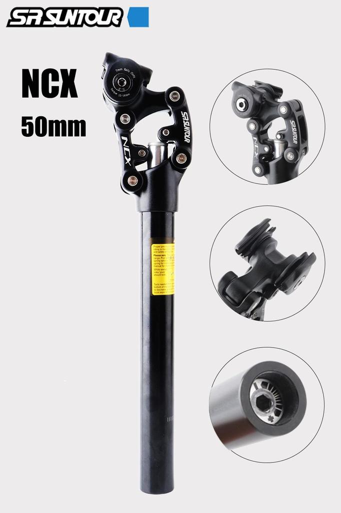 SUNTOUR NCX Suspension Seatpost: 30.9mm Four-Bar Linkage, Mountain Bike Shock-Absorbing, Bright Polished