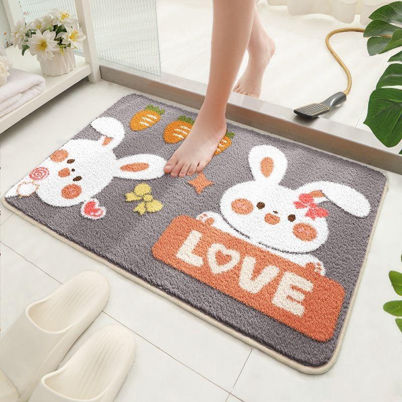 Badezimmer saugfähiger Teppich verdickt Imitatkashmir Schlafzimmer Badezimmer rutschfeste Fußmatte Badezimmer saugfähige Bodenmatte
