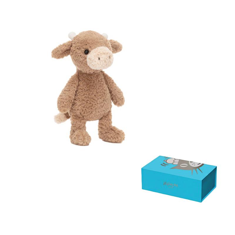 JELLYCAT farm animal series Tang Bao Taft cow soothing brown doll plush doll 20cm high